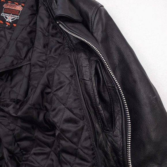Interstate Leather womens Black leather motorcycle jacket - Picture 3 of 5